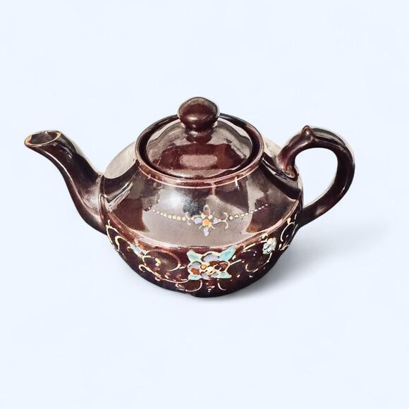 Vintage Brown Betty Redware teapot Boho and Cottage Vibes - Picture 7 of 8